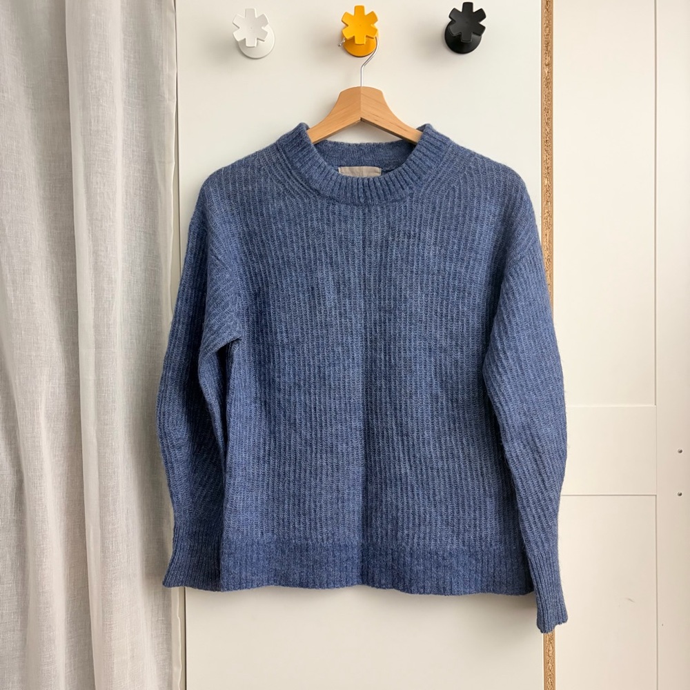 Everlane Cocoon Crew Sweater in Alpaca Blue